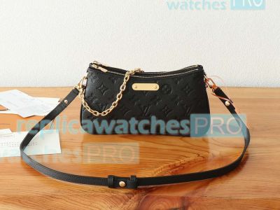 Replica L---V Monogram Liv Pochette Black Women Bag M83301